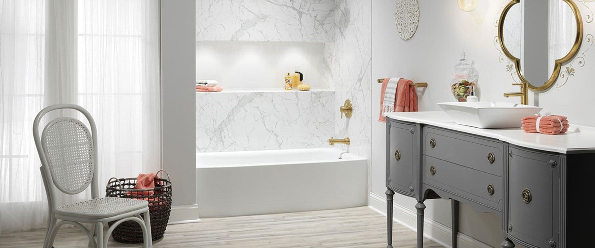 Bathroom with tub